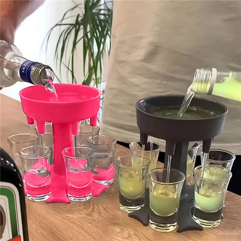 6 Shot Glass Liquor Dispenser - Perfect for Parties and Bars!