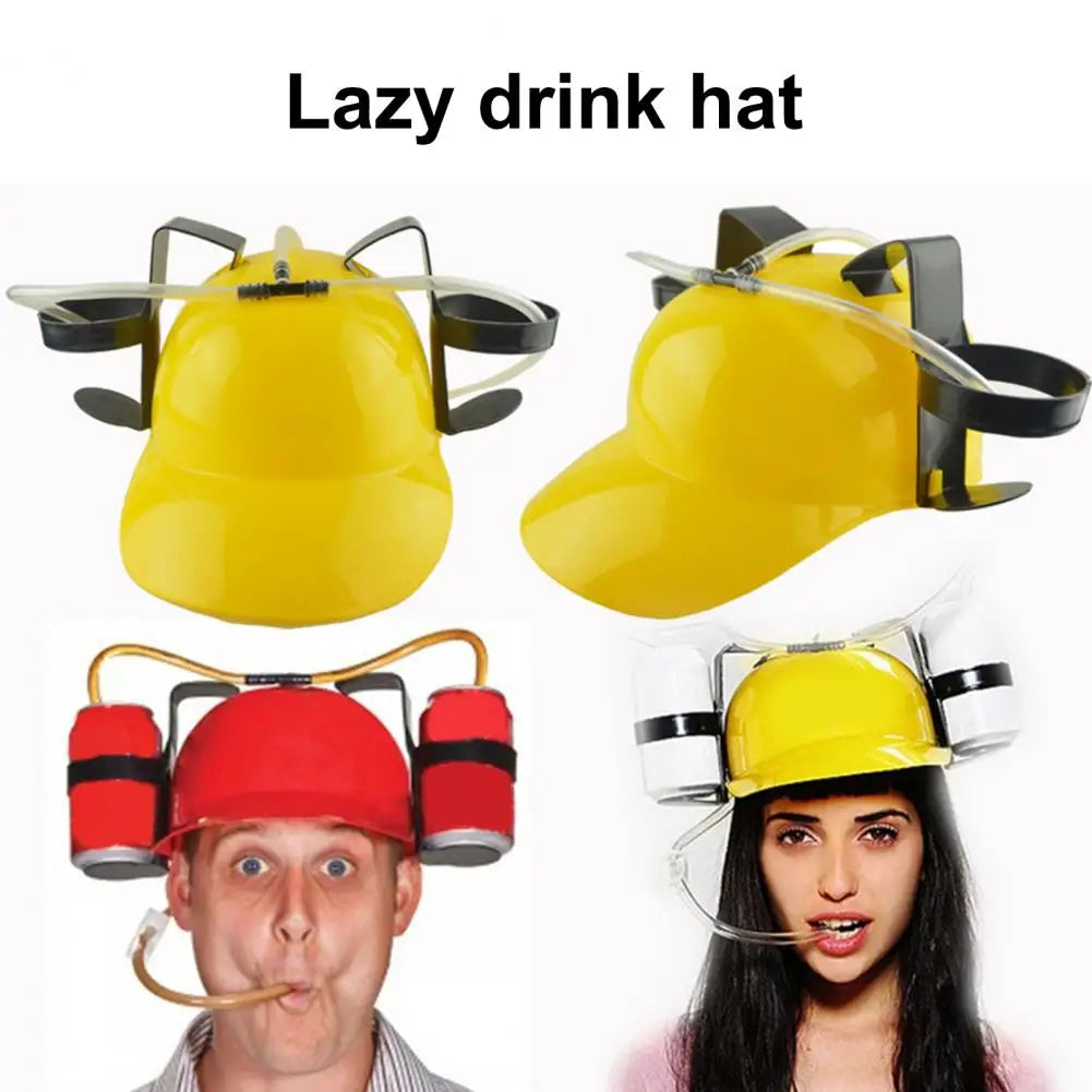 Great Drinking Hat Hand Free Durable Novelty Lazy Drinks Helmet