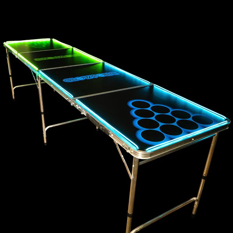 Newest aluminium Led Portable Beer Pong Table Folding Outdoor Beer