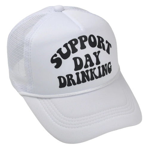 Support Day Drinking Trucker Hat Girly Pink Baseball Cap Summer Woman