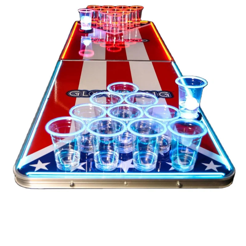 Newest aluminium Led Portable Beer Pong Table Folding Outdoor Beer