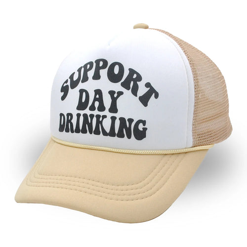 Support Day Drinking Trucker Hat Girly Pink Baseball Cap Summer Woman