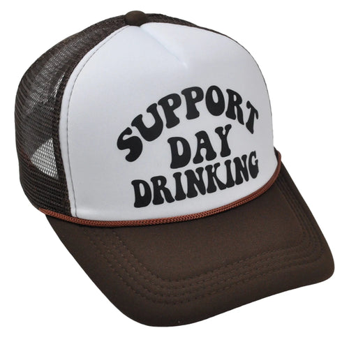 Support Day Drinking Trucker Hat Girly Pink Baseball Cap Summer Woman