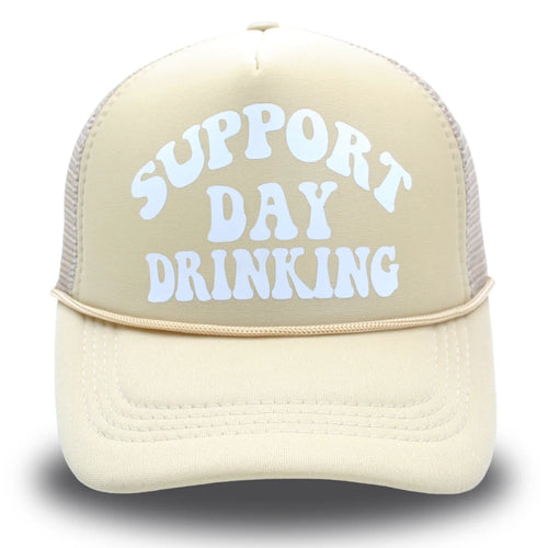 Support Day Drinking Trucker Hat Girly Pink Baseball Cap Summer Woman