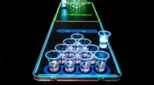 Newest aluminium Led Portable Beer Pong Table Folding Outdoor Beer