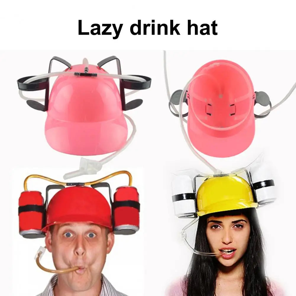 Great Drinking Hat Hand Free Durable Novelty Lazy Drinks Helmet