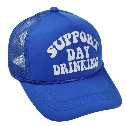 Support Day Drinking Trucker Hat Girly Pink Baseball Cap Summer Woman